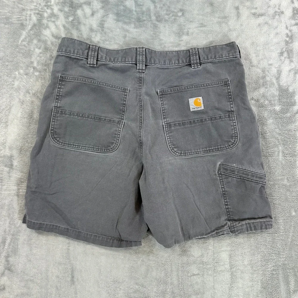 Carhartt Relaxed Fit Canvas Work Shorts Mens Size 36 Gray Utility Pocket